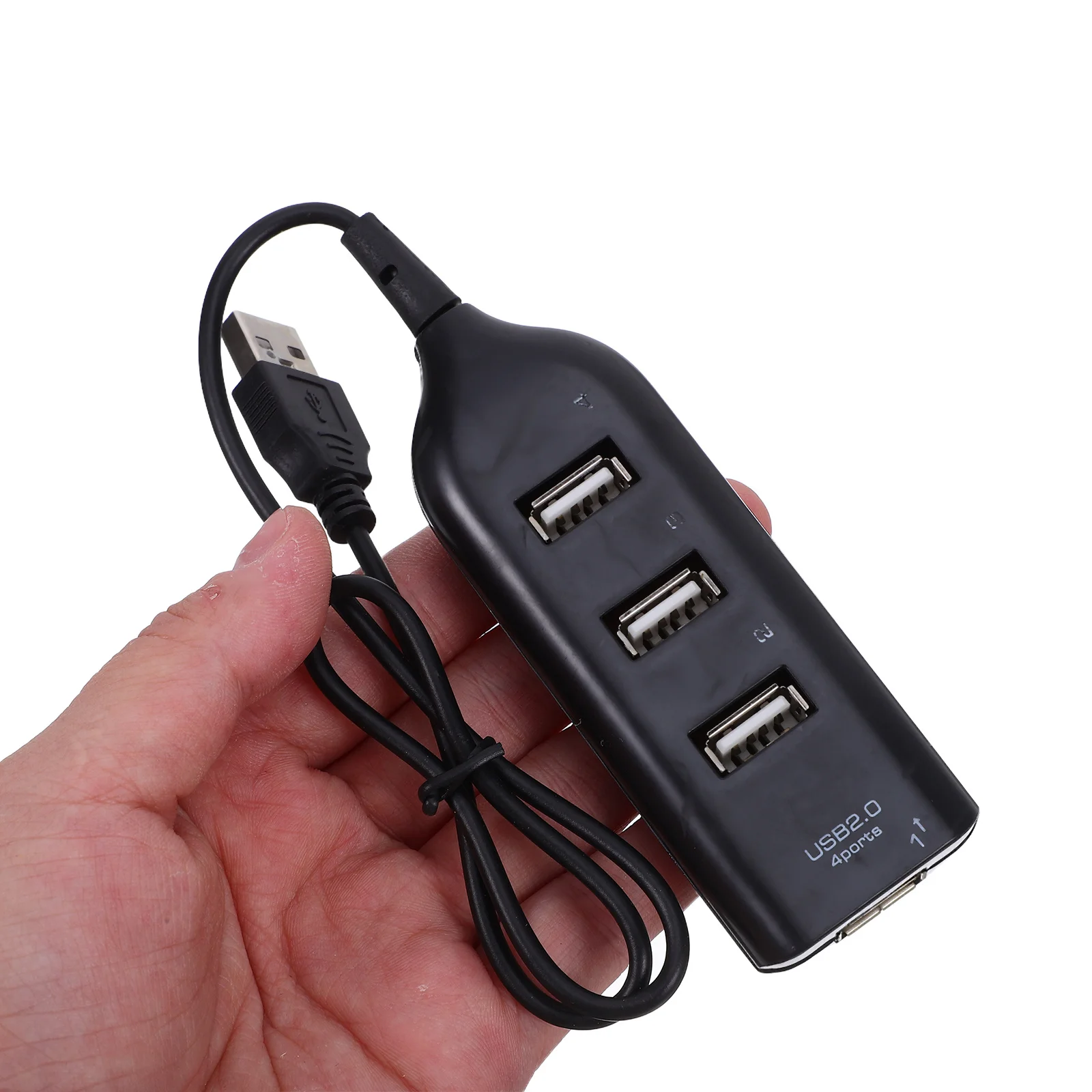 Répartiteur Hub USB 2.0 à 4 Ports, pour ordinateur portable, tablette, téléphone intelligent, noir, transfert de données haute efficacité, Compatible Hub USB