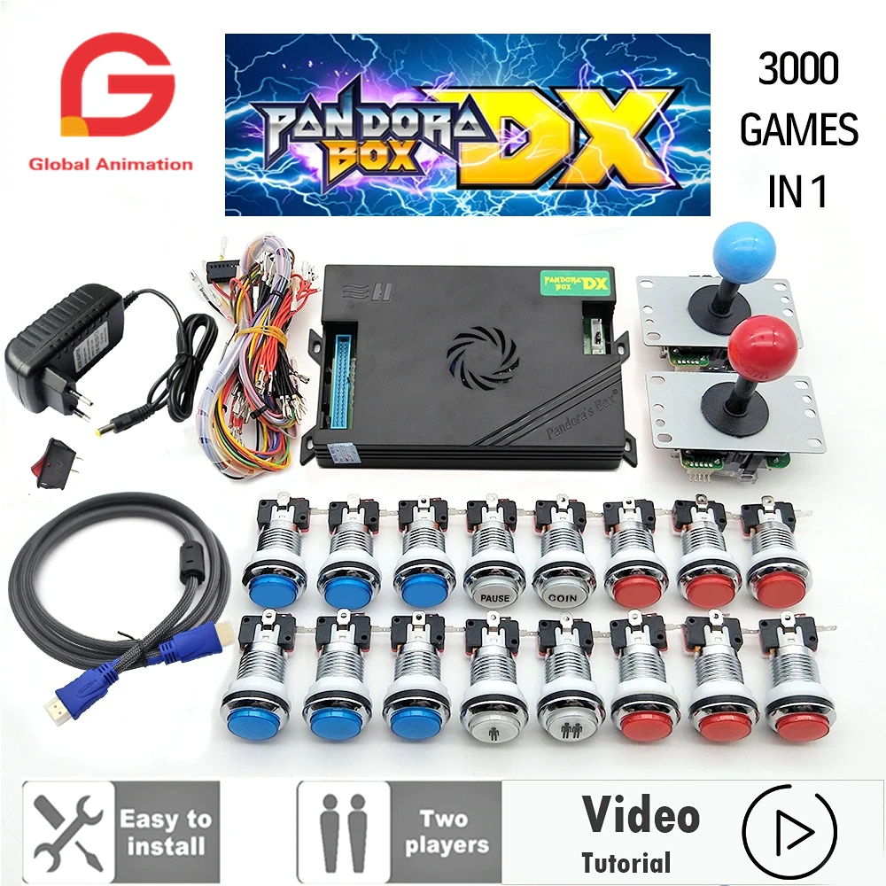 

3000 In 1 Pandora Box Dx Kit 2 Player Arcade Machine Diy Kit Arcade Pandora Dx DIY Save Game Arcade Pandora Kit
