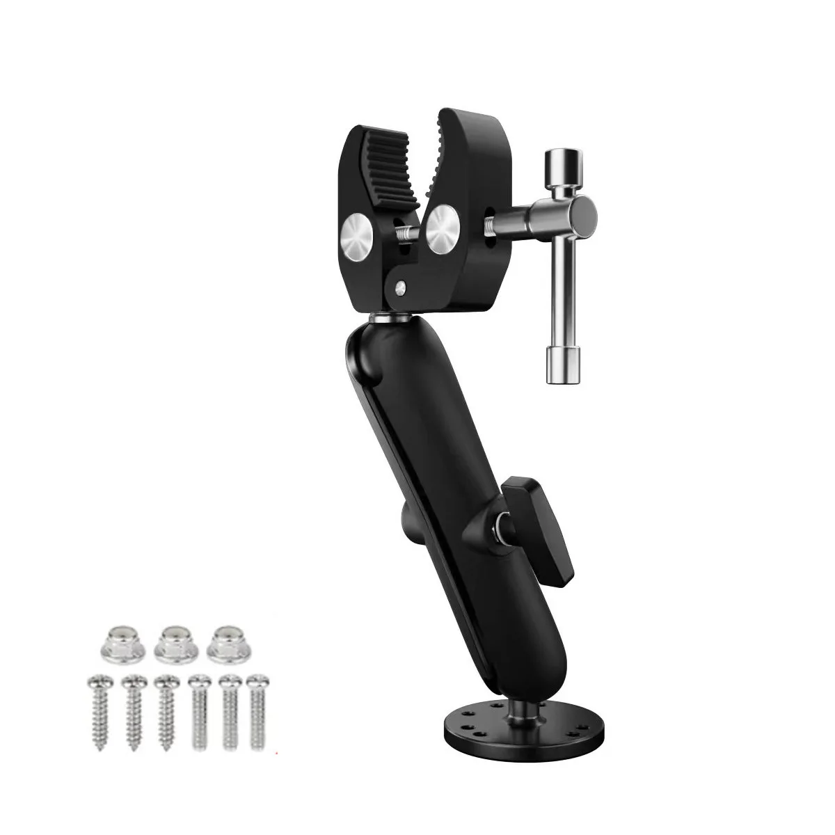 

Trolling Motor Stabilizer Aluminum Alloy Trolling Motor Bracket Anti-Vibration 360 Degree Adjustable Shaft Support Clamp