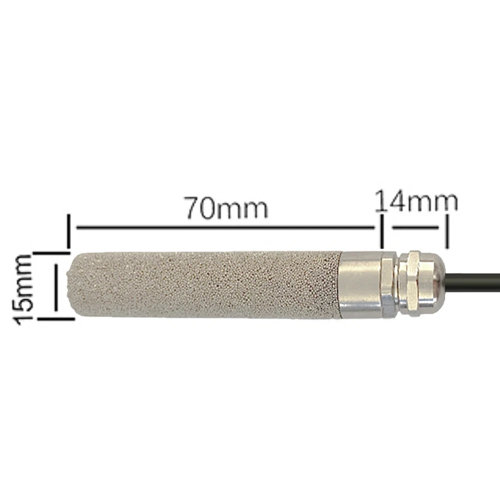 RS485 SHT40 Metal Copper Head Digital Capacitance Sensors Temperature Humidity Sensor Probe Cable 2M Length I2C Output