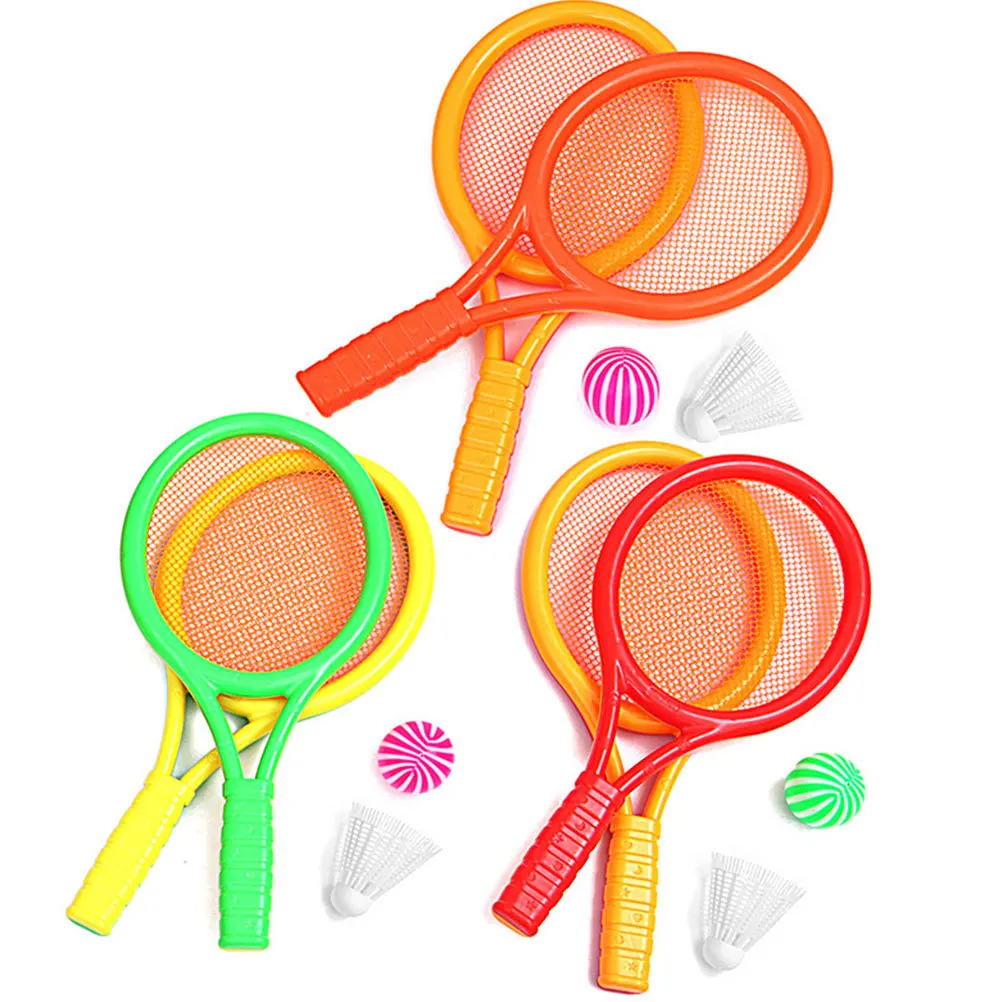 

1Set Tennis Racket Kids Plastic Exercise Set 2 Balls Childrens Racket Sports Outdoor Play Perfect for Beginners