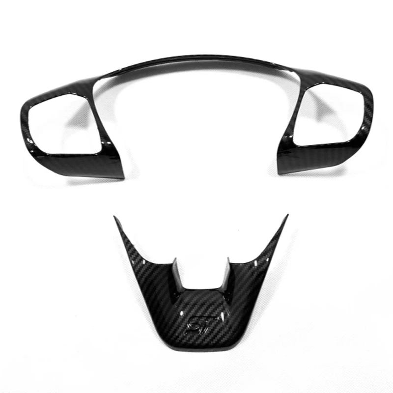 

Car Accessories For Ford Fiesta Mk8 2018 2019 2020 Abs Steering Wheel Trims Frame Covers Auto Parts 3d Stickers Red Carbon Fiber