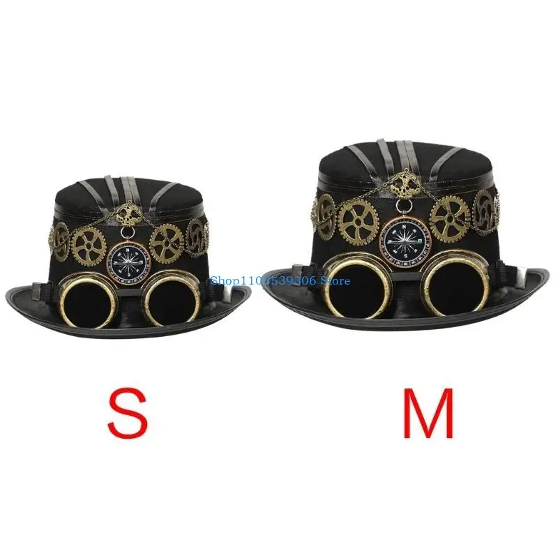 

400A Unisex Top Hat Industrial Age Gothic Cosplay for ComicCon Party Accessories Industrial Age Cap Top Hat