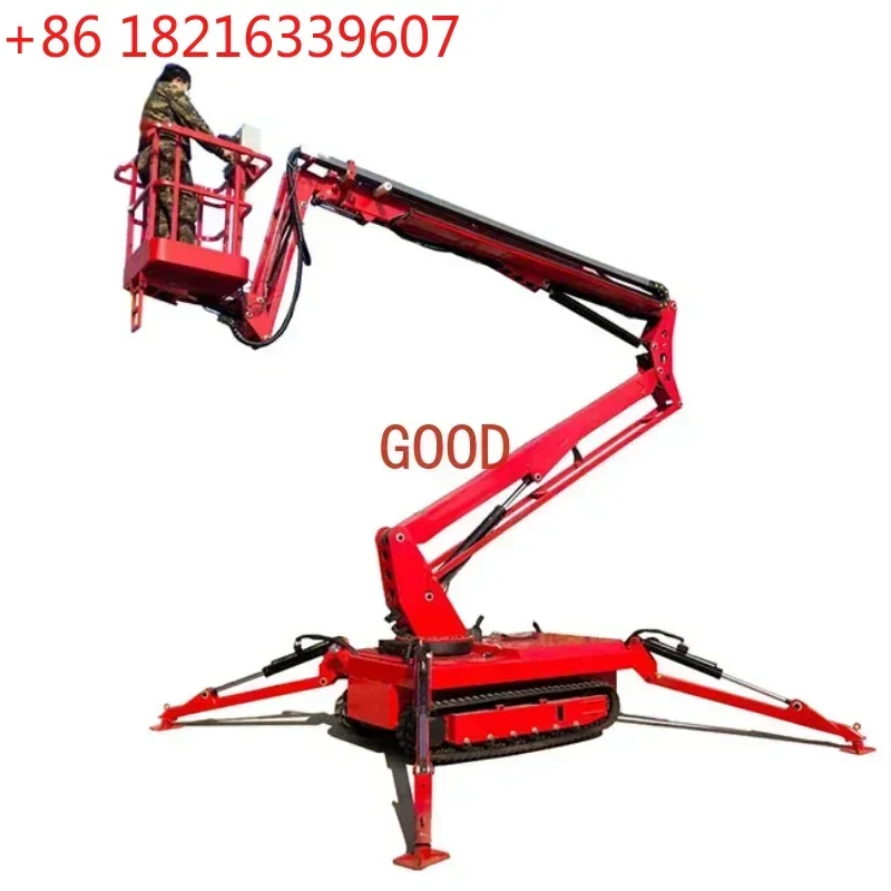 TAO 360 Spin 8-16m 250kg Towable Telescopic Arm Articulated Boom Lift Electric or Hydraulic Cherry Picker Spider Boom Lift