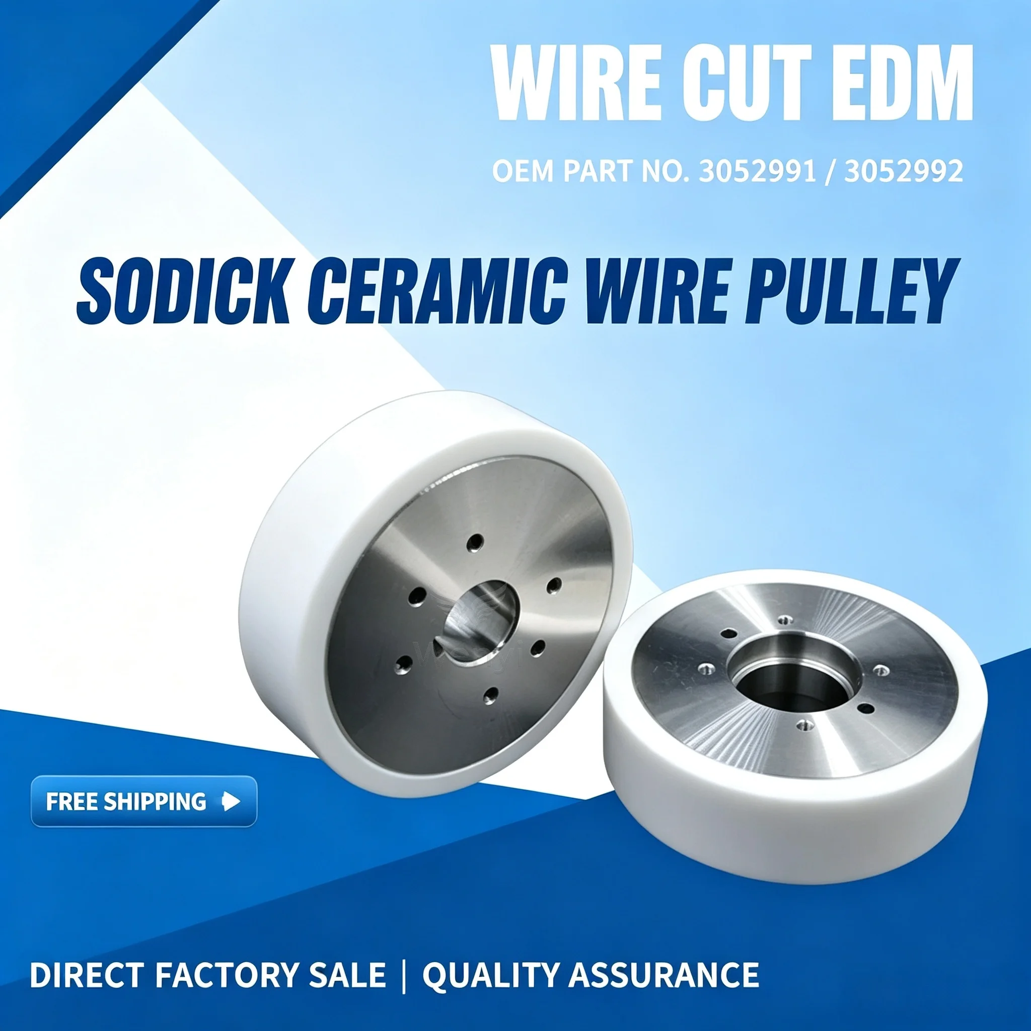 S414 S415 Compatible Slow Wire Cutting Ceramic Guiding Wheel for Seiki Machine 3052992 3052991 70mm Diameter Various Thicknesses