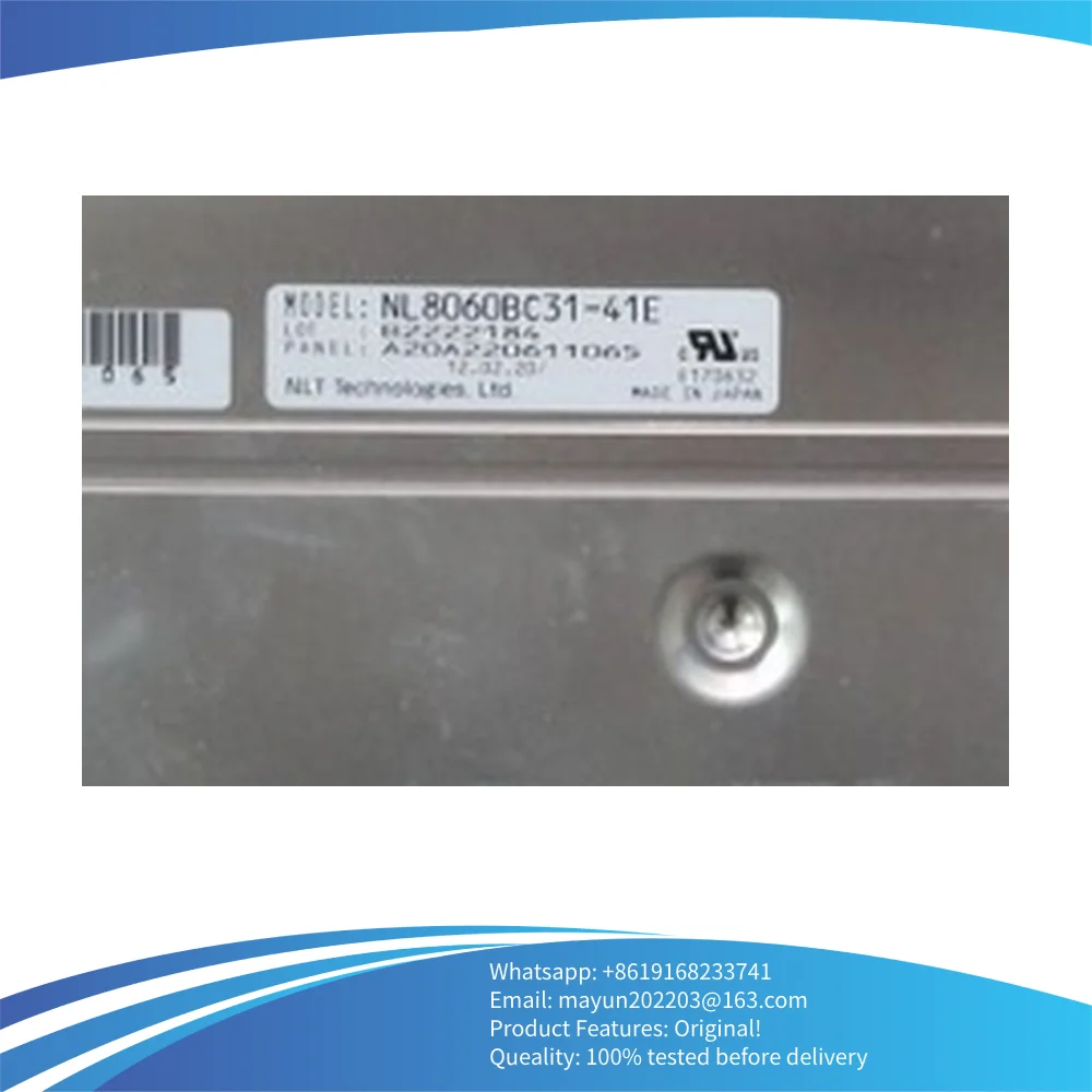 NL8060BC31-41E Tela LCD industrial original de 12,1 polegadas