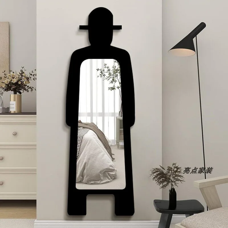 Personalized creative full-body mirror Nordic art design floor-to-ceiling mirror Special-shaped wall-mounted full-length mirror