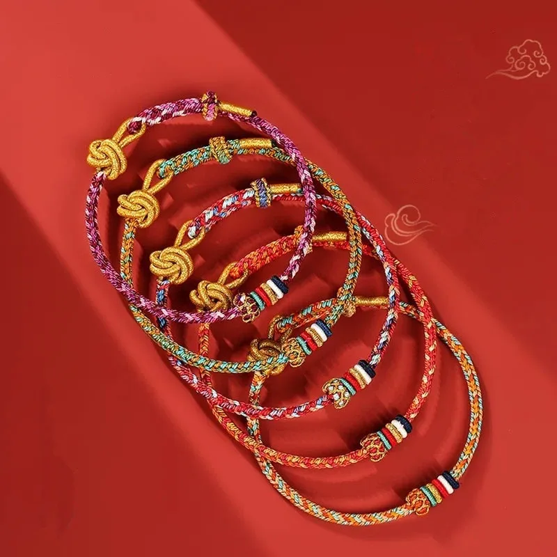 Fashion Hand Braided Dragon Rope Colorful Lucky Bracelet Bangle Women Men Best Friends Lovers' Gift Bracelet Size Adjustable