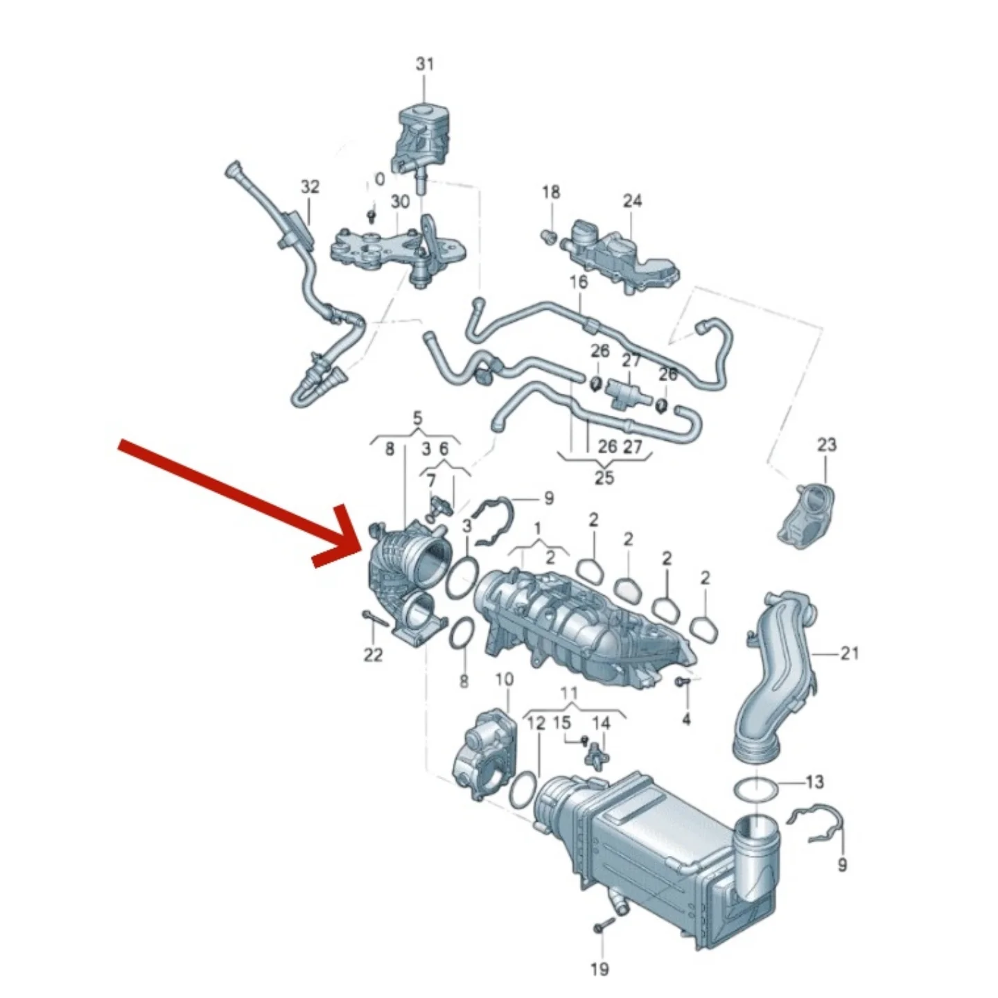 OE 05E145641A 05E145670A Car Air Intake Pipe Joint Fit Volkswagen Tiguan L Lavida Passat Pro Engine Air Inlet Hose Connector view 6