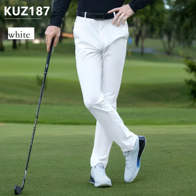 25 New Pgm Spring Golf Pants Mens Casual Straight Golf Pants Full Length Work Cargo Trousers Male Elastic Waist Sweatpants