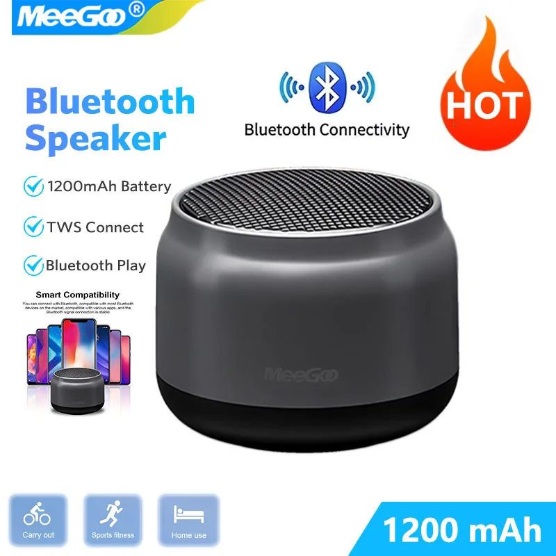 MeeGooPortable Wireless Bluetooth Speaker Mini Audio USB Speaker Multimedia 3D Surround for PC Laptop Mobile Gaming Stereo Sound