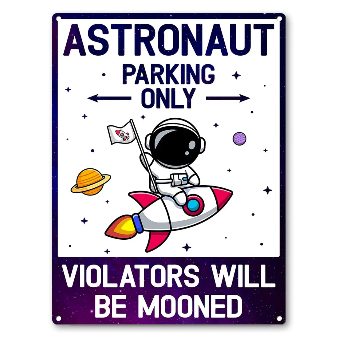 Astronaut Parking Sign, Space Themed Bedroom Decor For Boys Room, Rust-Free/Fade Resistance, Indoor/Outdoor (8