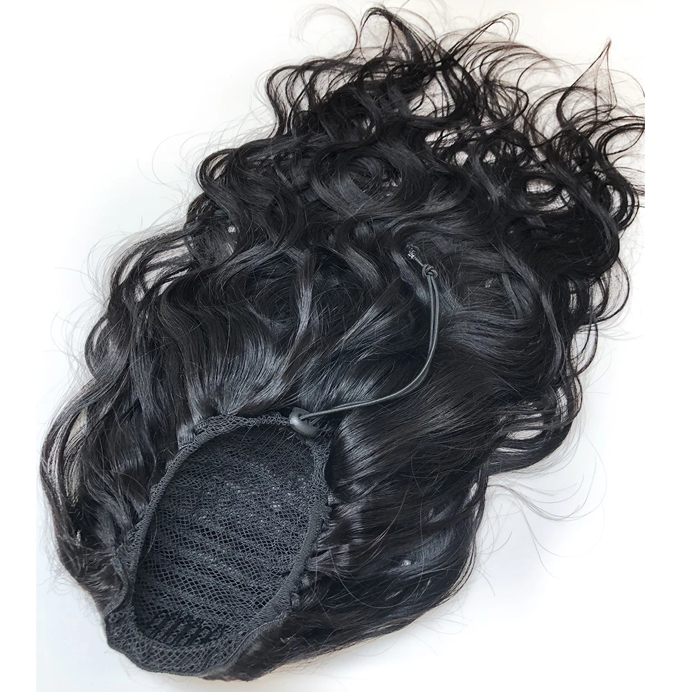 100g Body Wave Drawstring Ponytail Human Hair Extensions 10-28 Inches Natural Wave Clip Ins Ponytail Brazilian Hair For Women