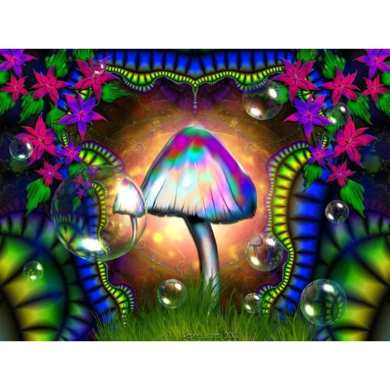 Home Decor Magic mushroom 3-Silk Art Poster Wall Sticker Decoration Gift