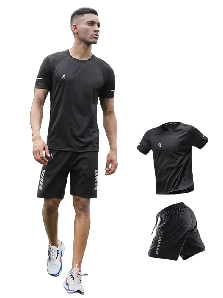 

Мужской комплект для бега TWO SAKU: профессиональный комплект для марафонских тренировок из ледяного шелка, быстросохнущий, для фитнеса и спорта