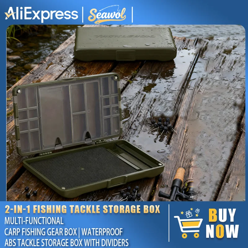 

Универсальная коробка для снастей для ловли карпа, водонепроницаемый органайзер для снастей из АБС-пластика с регулируемыми разделителями, портативное хранилище рыболовных принадлежностей