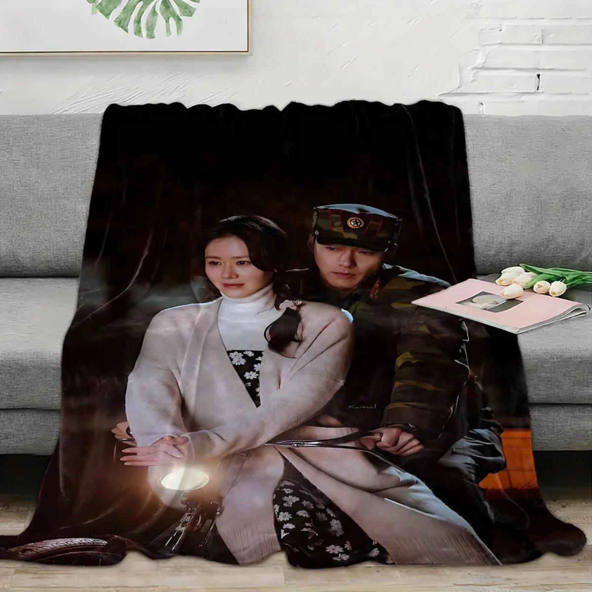 Customize Crash Landing on You Fleece Blanket, Soft And Durable for All Seasons, a Cozy Blanket Suitable for The Bed, Sofa, Trav