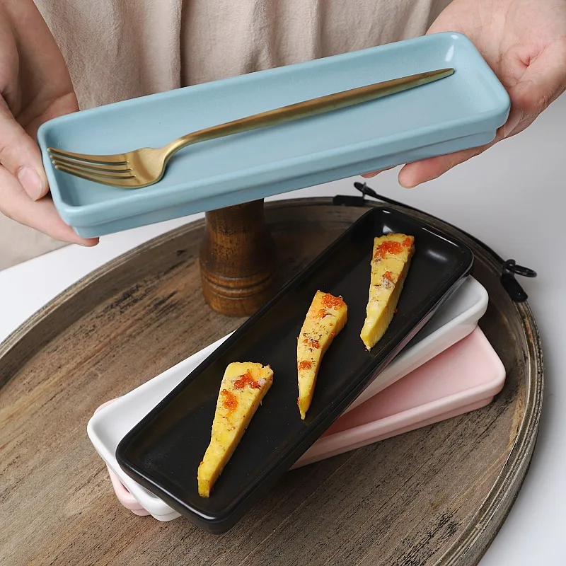 

Sushi Plate Japanese Long Plate Hot Pot Plate Snack Plate Ceramic Dim Sum Japanese Style Creative Plate Home Kitchen Supplies