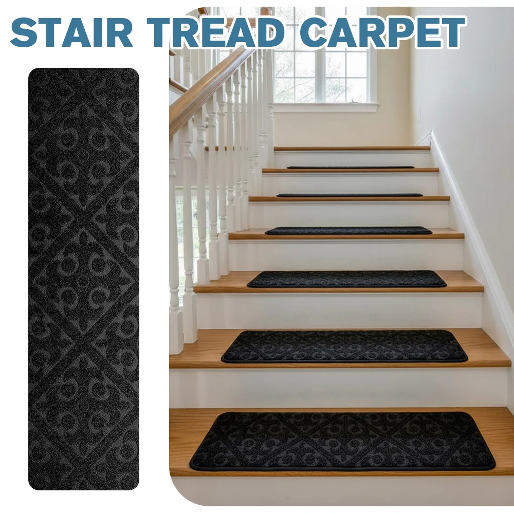 

10pcs Non-Slip Stair Treads for Wooden Steps, Anti-Skid Mat for Kids and Pets Safety, Indoor Carpet Floor Protection