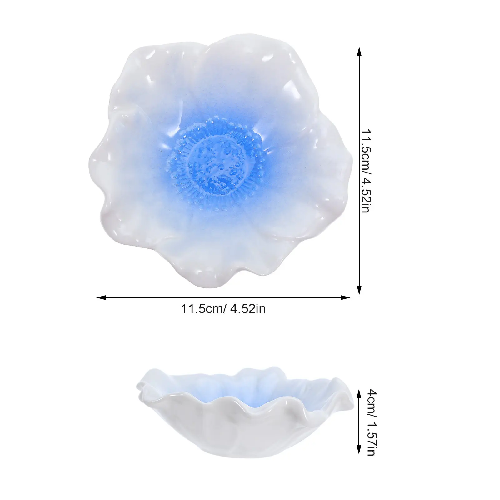Gradient Flower Ceramic Jewelry Tray Trinket Dish Stylish Jewelry Storage Plate for Women Earring Necklace Ring Holder Vanity