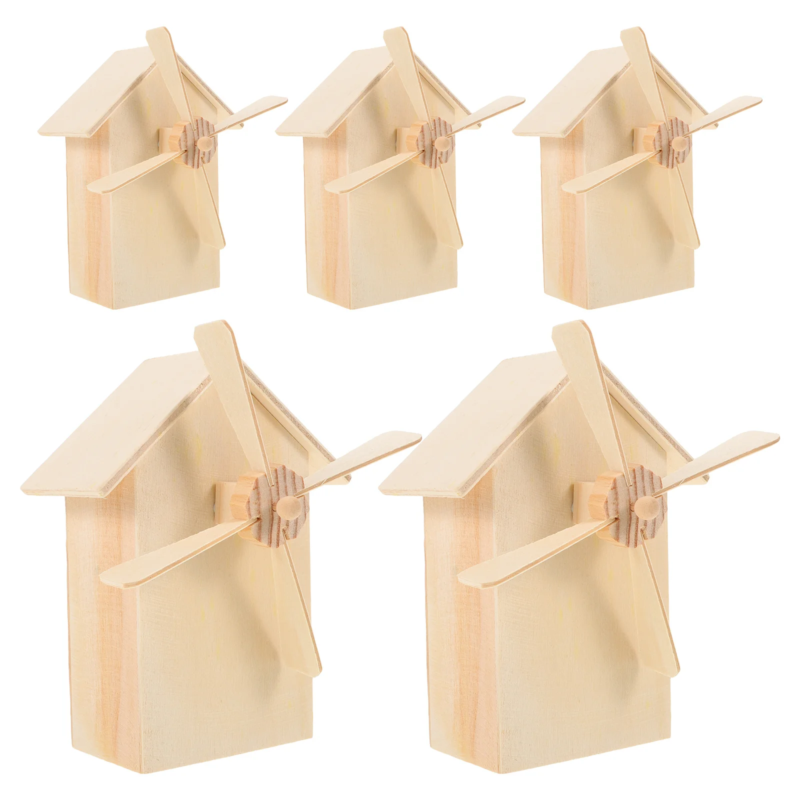 5 pièces bricolage inachevé moulin à vent en bois tirelire maison tirelire peindre votre propre banque d'épargne tirelire en bois banques d'épargne en bois