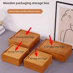Vintage Style Wooden Storage Box with Sliding Lid, Desktop Decoration and Souvenir, Wood Drawer in Retro Color
