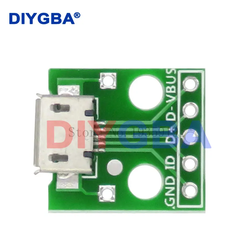 10PCS MICRO USB To DIP Adapter 5pin Female Connector B Type PCB Converter Breadboard Switch Board SMT Mother Seat