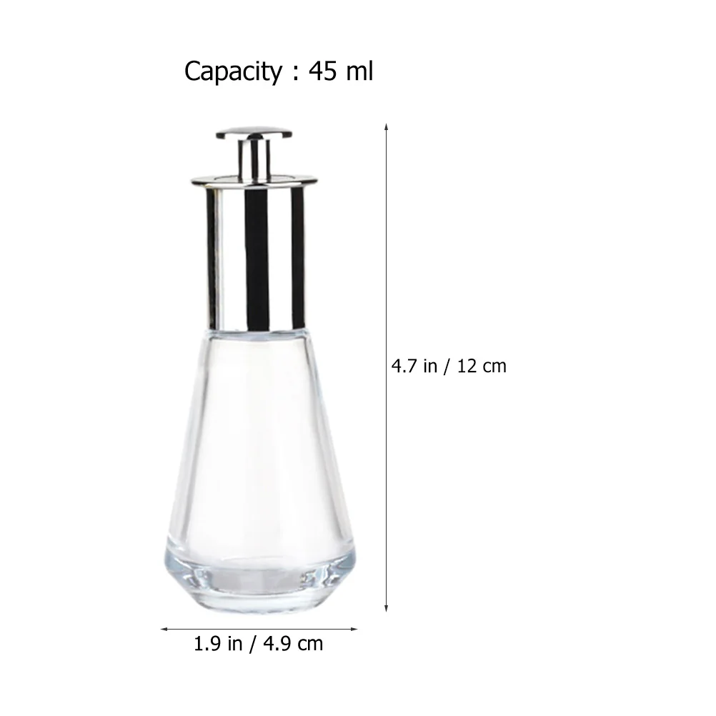 

2pcs Press Dropper Bottles 45ml Clear Glass Portable Travel Essential Oil Containers Refillable Squeeze Droppers