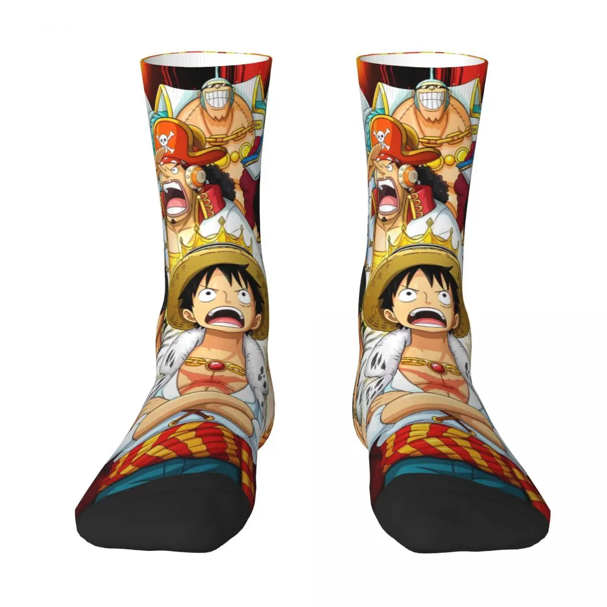 O-One P-Piece Characters Assemble Socks Gothic Stockings Couple Soft Breathable Skateboard Socks Autumn Pattern Anti-Slip Socks