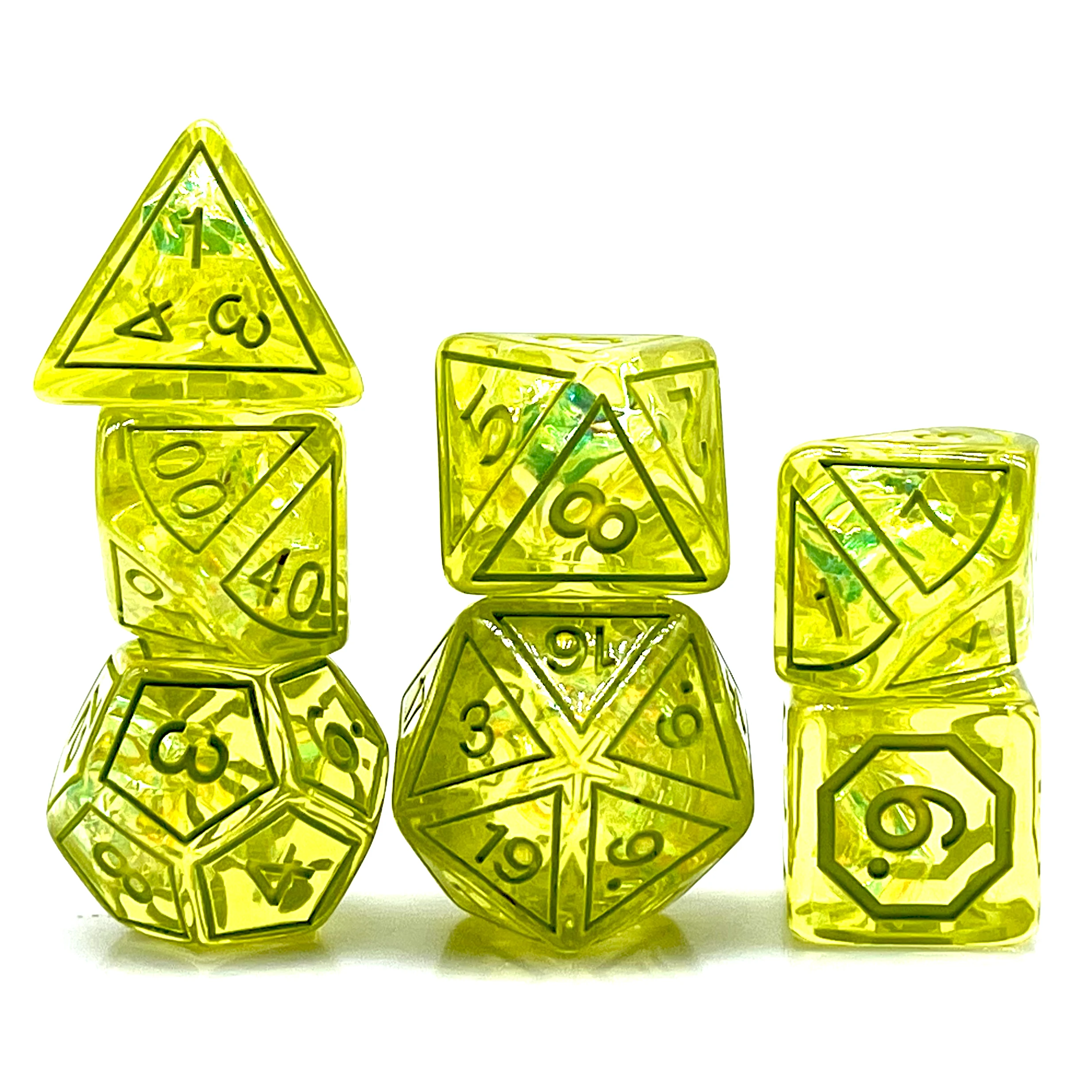 Popular Magic Stone Resin Polyhedral Dices Set Retro Portable Toys DND RPG TRPG Party Board Games Accessory