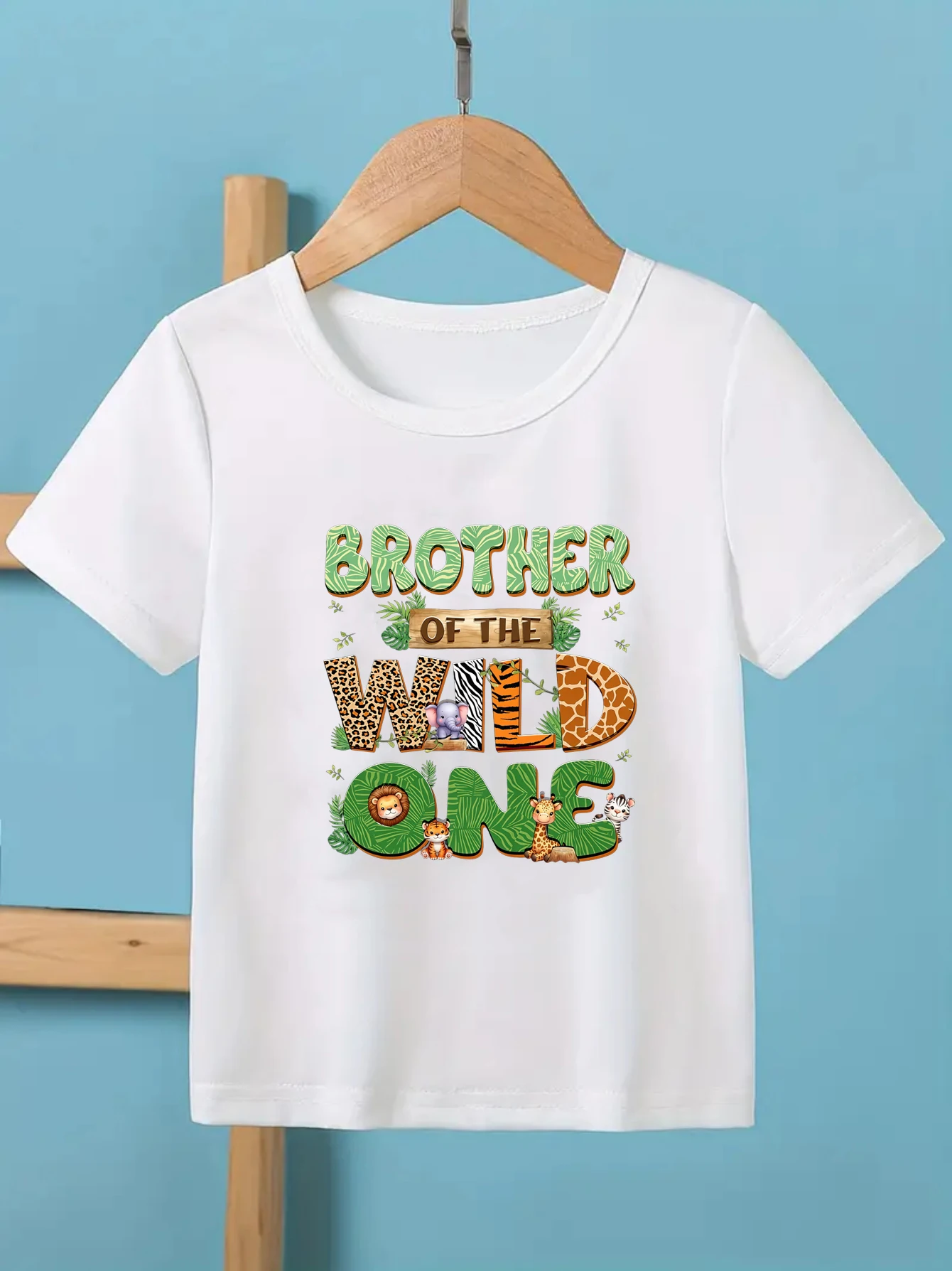 Brother/Sister Of The Wild One Zoo Birthday Paty Shirt Jungle Safari T-Shirt Boys/Girls Wildlife Animal Kids Summer Tshirt Tops