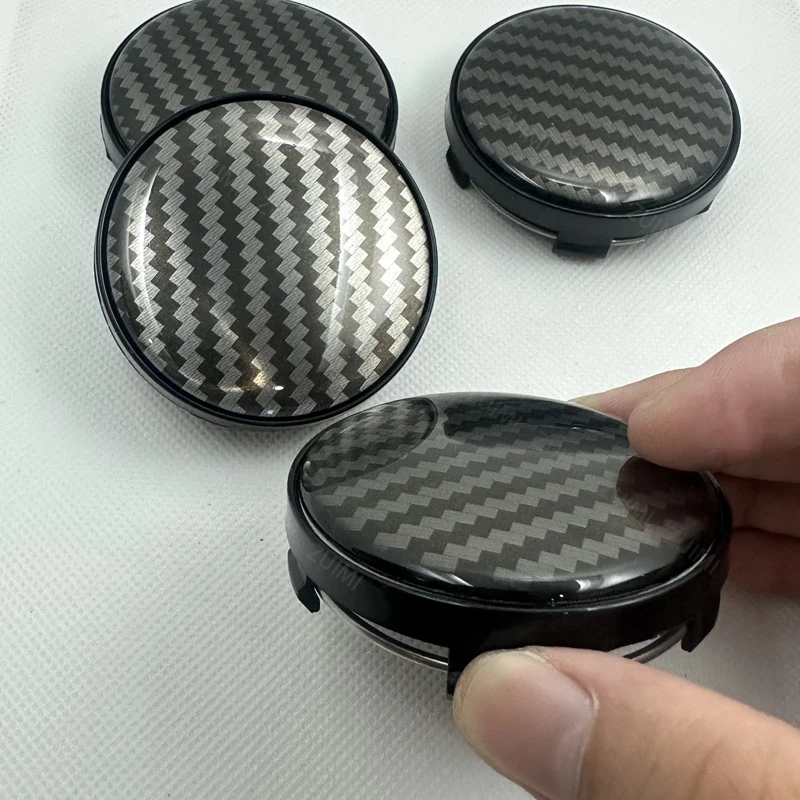 4Pcs 60mm 3D Carbon Fiber Car Wheel Center Hub Cap Dust-proof Cover Universal Auto Wheel Center Hub Caps Cover Kit Accessories