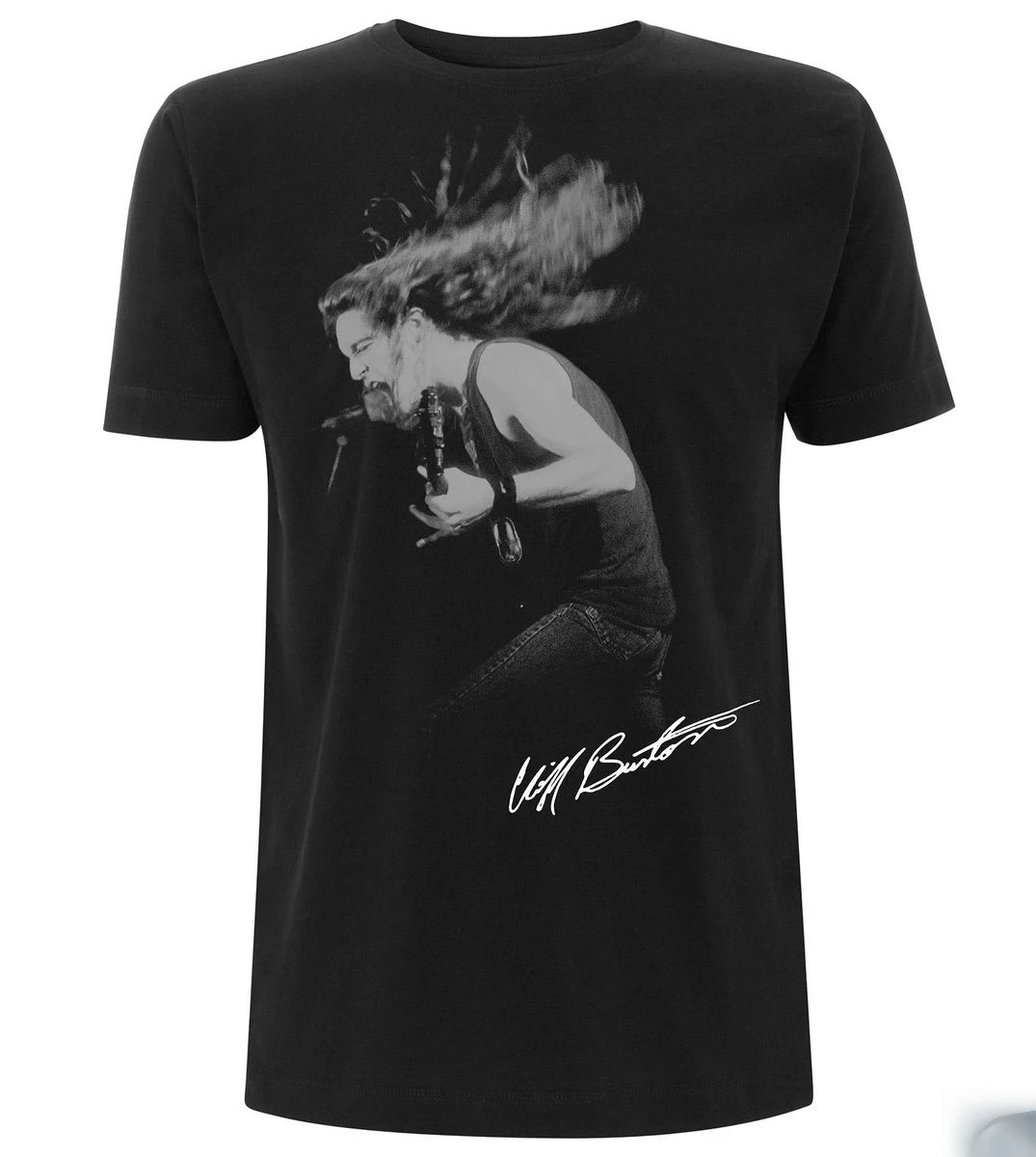 Metallica - Cliff Burton Pattern Print T-Shirt - Street Casual T-Shirt for Heavy Metal Band - Suitable for Men and Women