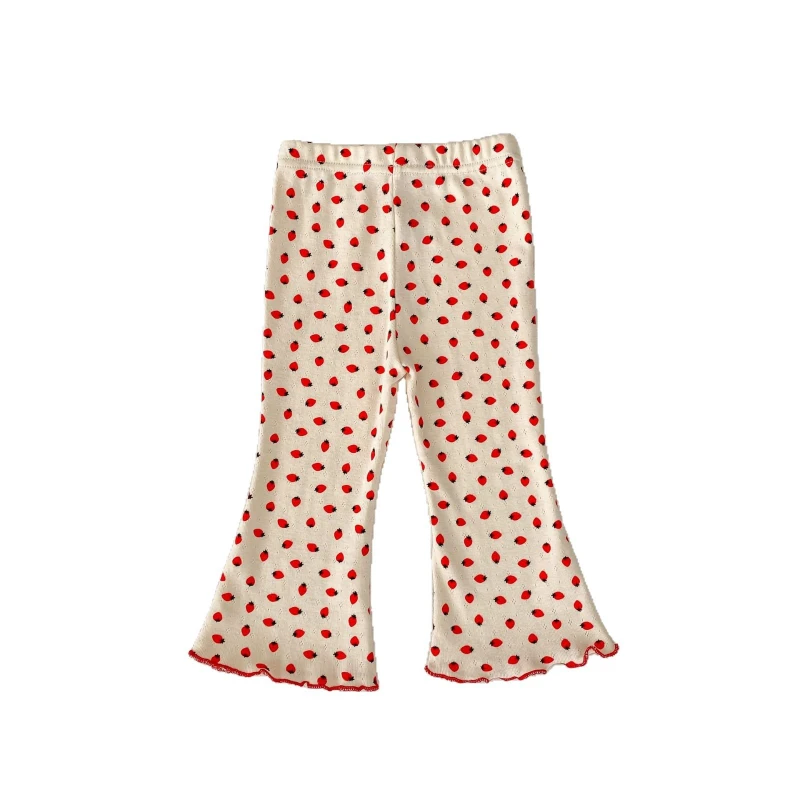 2025 New Autumn Girls' Floral Micro Print Mosquito Proof Cotton Breathable Leggings