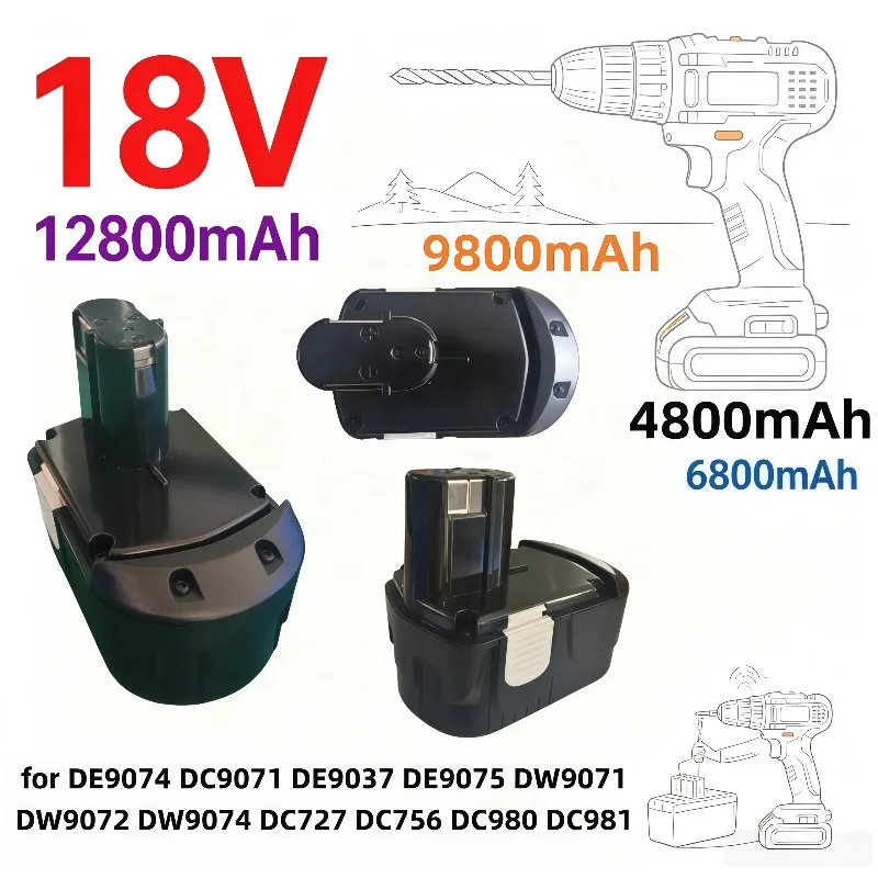 Hitachi 18V Ni-MH Rechargeable Battery 4800~12800mAh EB18 Series Fit DS18DVF DS18DL Cordless Drill Replacement Pack