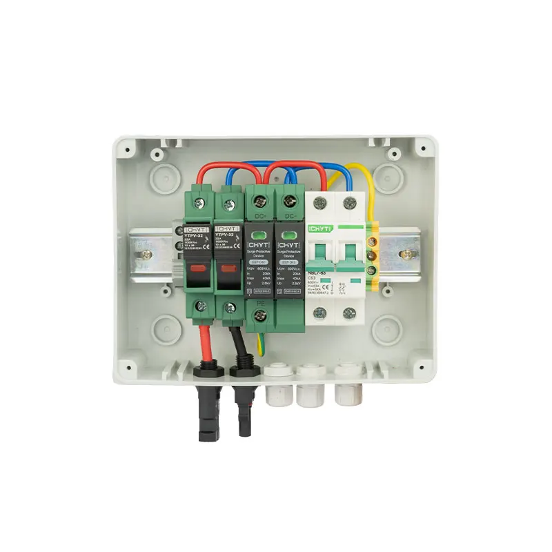 2PCS 2024 New YTPV1-1 IP65 1 In 1 OUT 1 Strings Array 3KW 16A 500V DC Solar PV Array Combiner Box