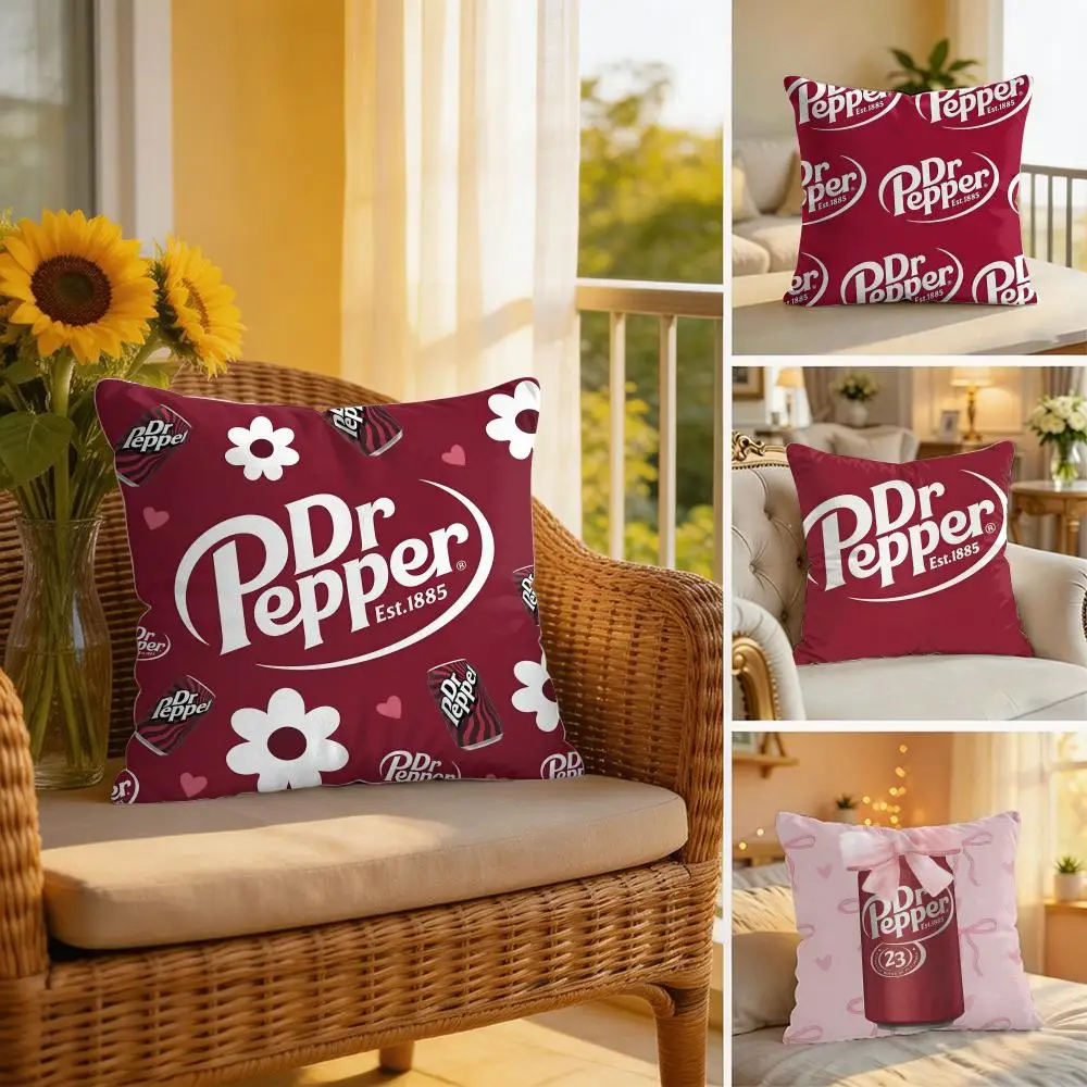 Fashion Hot D-Dr PepperS Cushion Cover Wrinkle-Resistant Short Plush Cushion Covers Breathable Machine-Washable