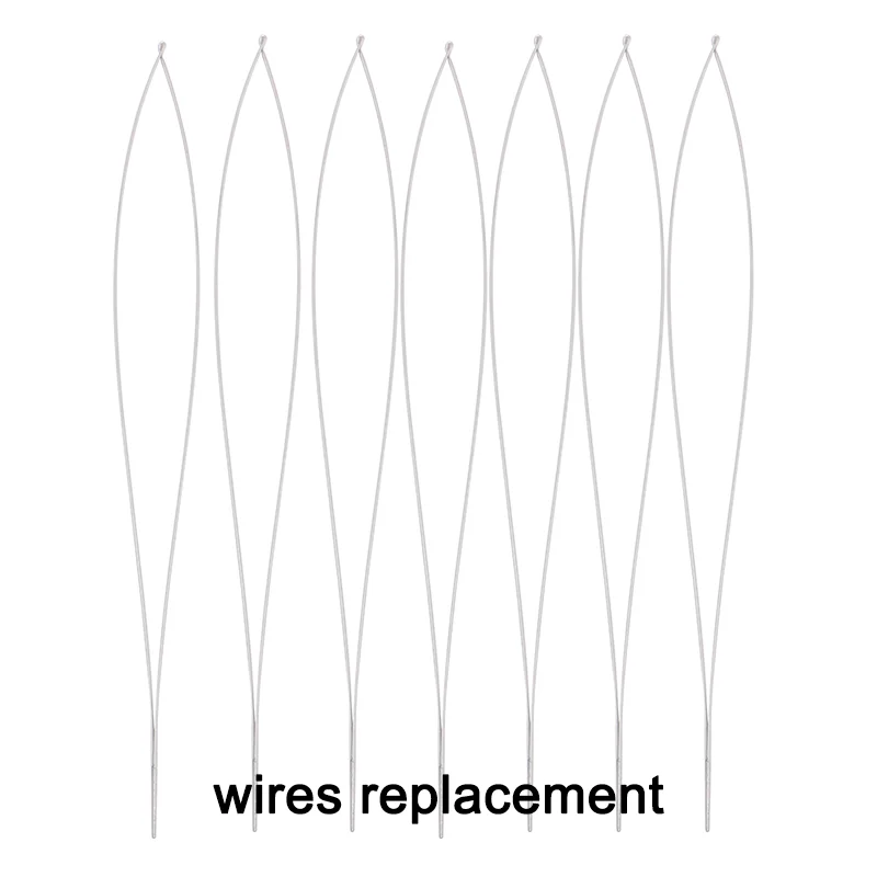 마이크로 링 튜브용 후크 풀링 바늘, 5 세트 (1 세트 = 1 핸들, 3 바늘, 1 와이어 루프), 비드 스레더, 헤어 익스텐션 도구