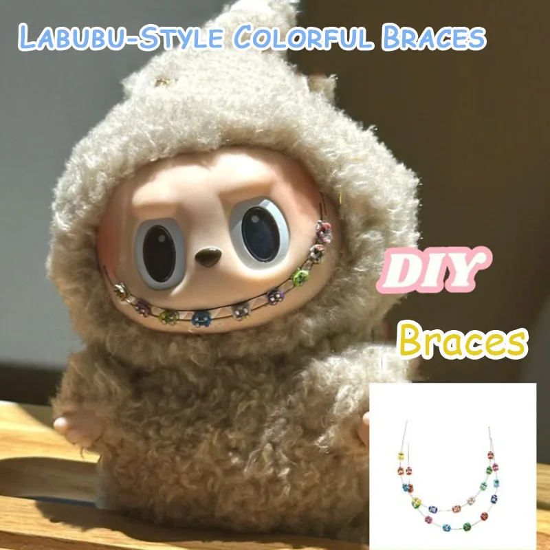 17 سنتيمتر Labubu ملحق الأقواس Labubu DIY بها بنفسك اللون الديكور الأقواس دمية شفافة الأقواس قوس دمية الديكور