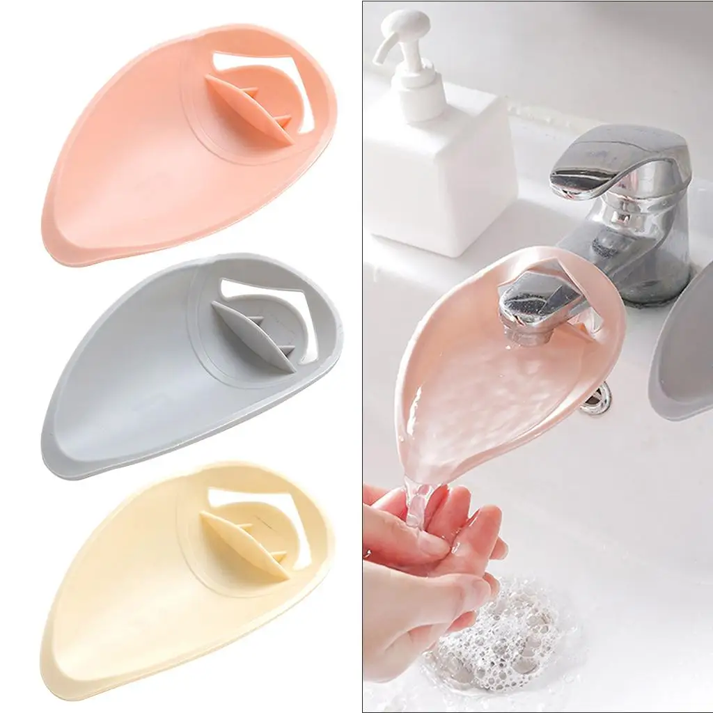 Clamp On Bathroom Faucet Extender Flexible Tap Waterflow Guide for Toddler Kids Hand Washing