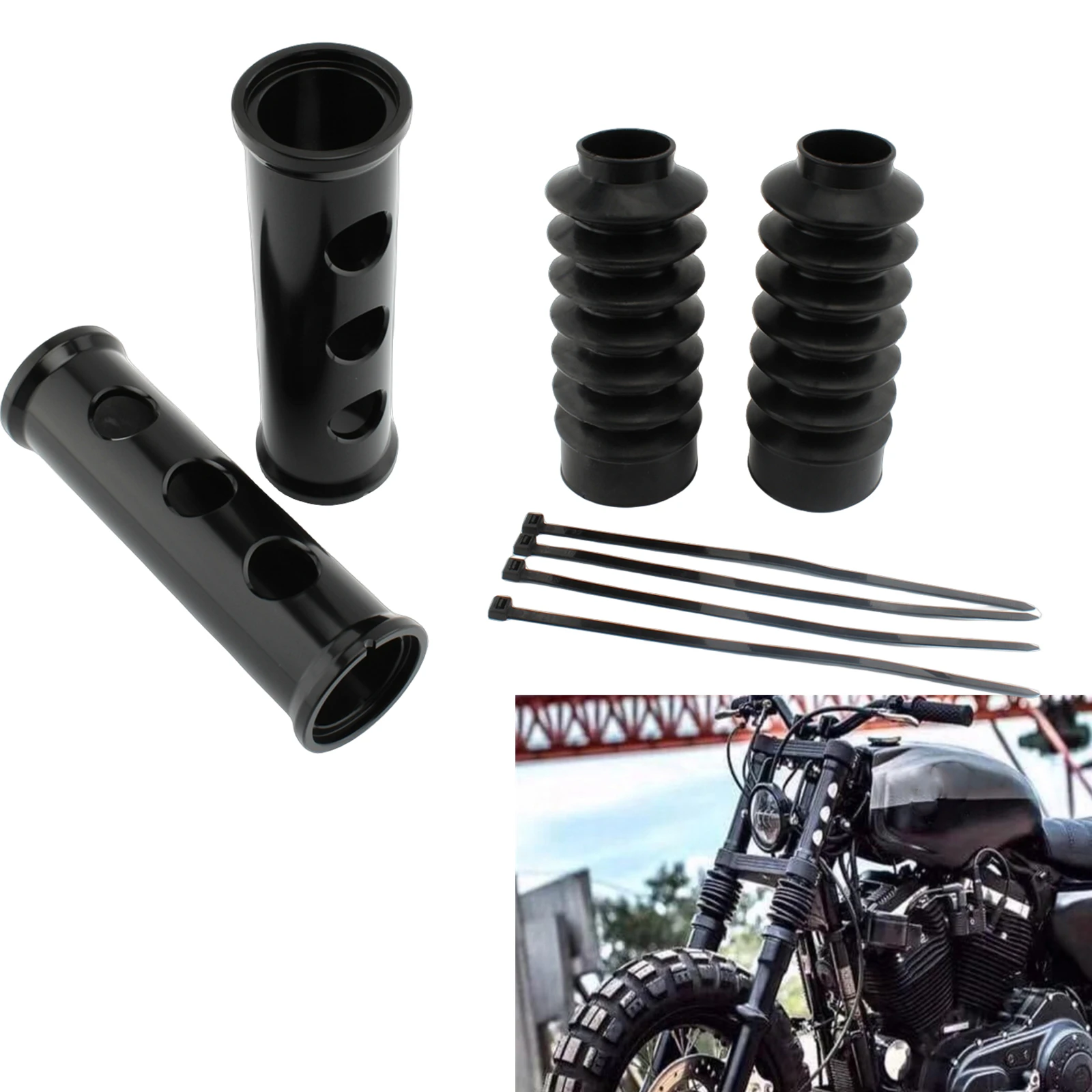 

Motorcycle Front Upper Fork Shock Absorber Boots Dust Cover For Harley Davidson Sportster XL883 XL1200 FXD 39mm X L 883 XL 1200