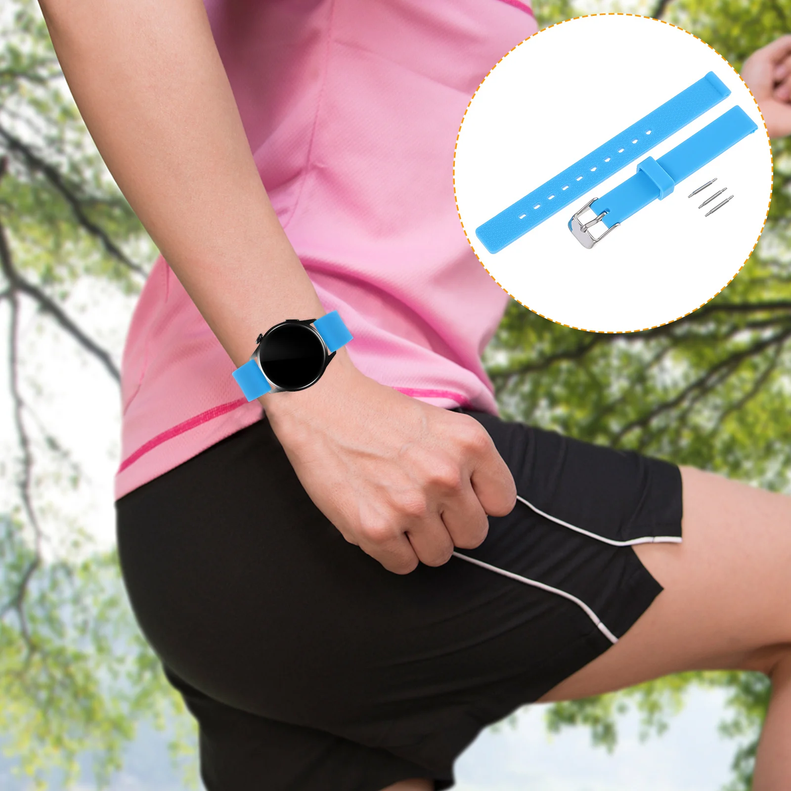 

Waterproof Watch Strap Replacement Silicone Band for Men Women Wristbands Unisex Sports Daily Use Adjustable Durable Comfortable