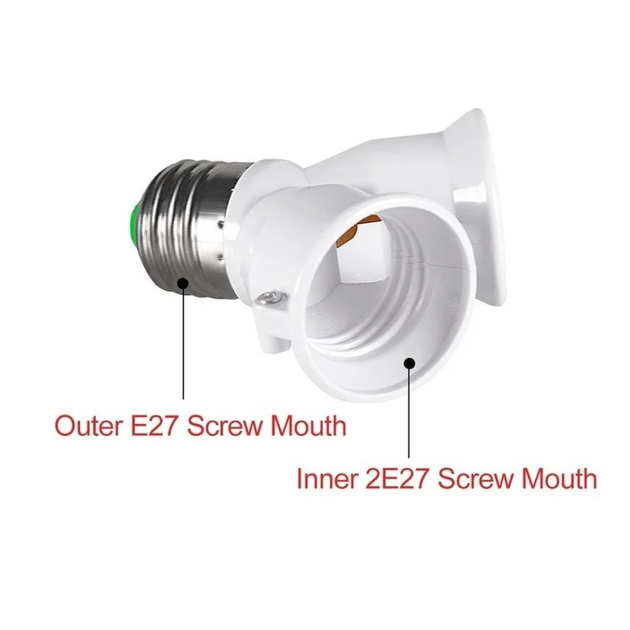 3/PCS Screw E27 LED Base Light Lamp Bulb Socket E27 to 2-E27 Splitter Adapter lamp holder E27 socket bulb holder