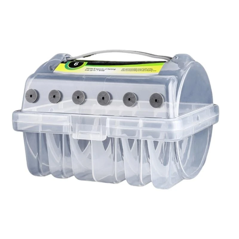 

652F 6 Compartments Fishing Line Storage Case Fishing Line Organizers Fishing Tackle Box Multifunction Clear Case for Outdoor