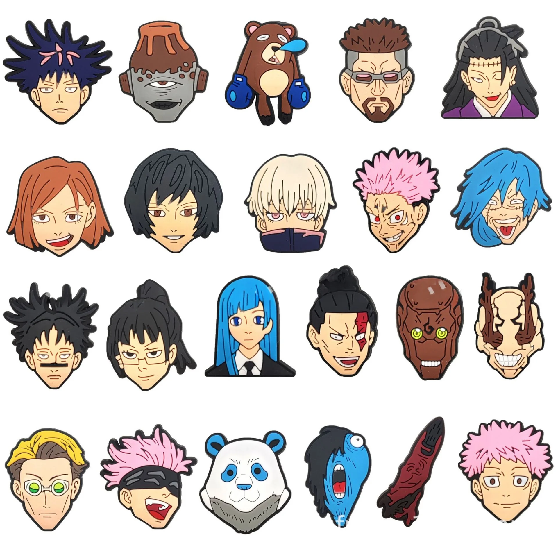 22pcs set Warrior Shoe Charms Soft PVC Shoe Decorations For Crocs Slippers DIY Japanese Anime Character Ornaments Accessories