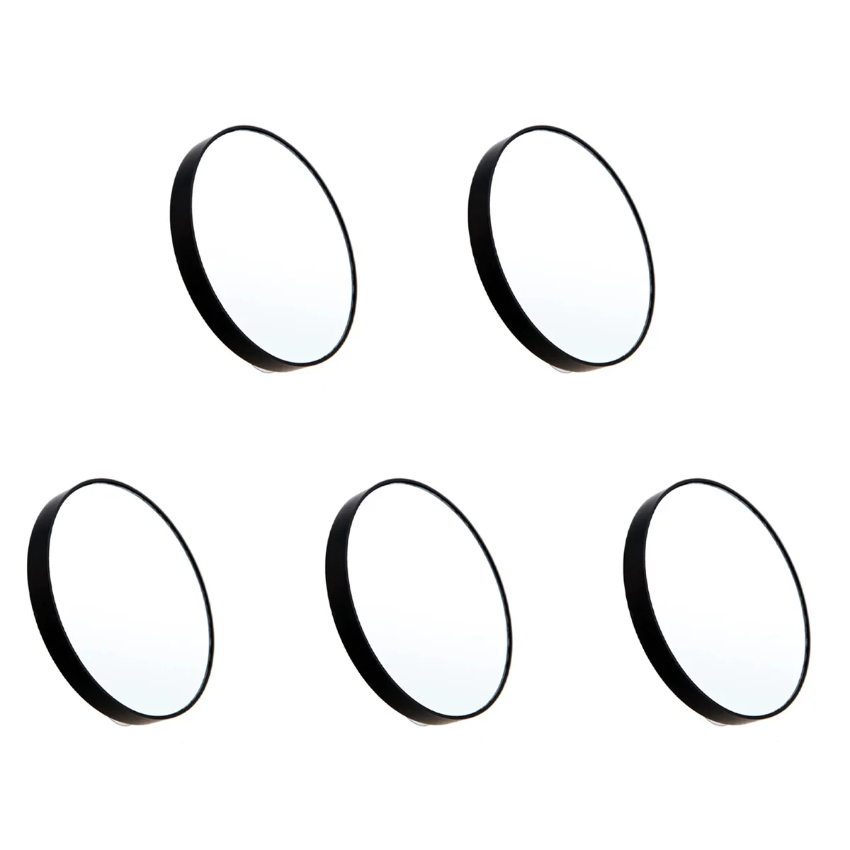 KEOL-5 Stuks 10X Make-upspiegel Vergrotende Spiegel Met Twee Zuignappen Makeup Tools Ronde Spiegel Grote Spiegel Zwart