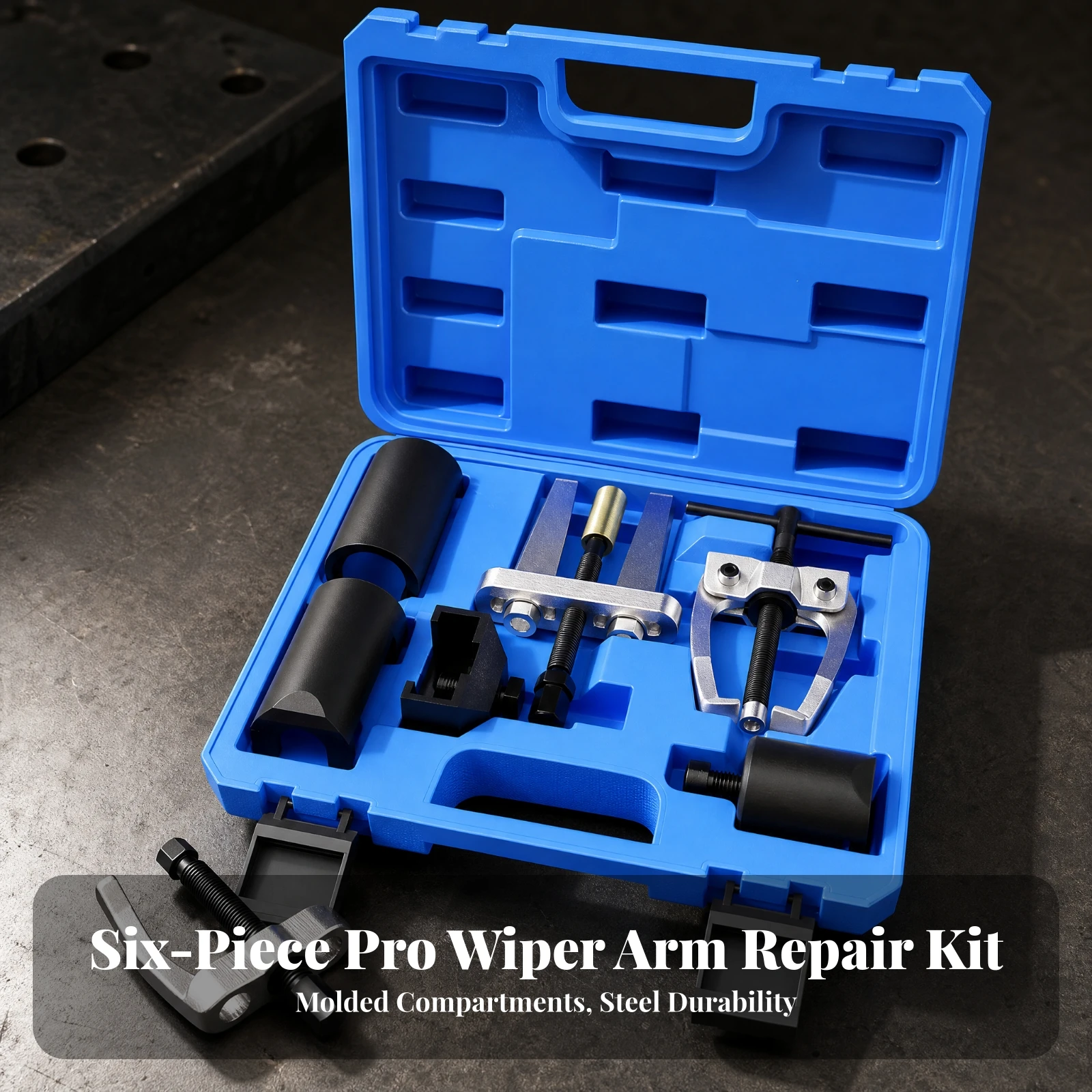6 Pieces Steel Windshield Wiper Arm Removal Tool Easy to Use Wiper Arm Removal Tool with Carrying Case Reusable