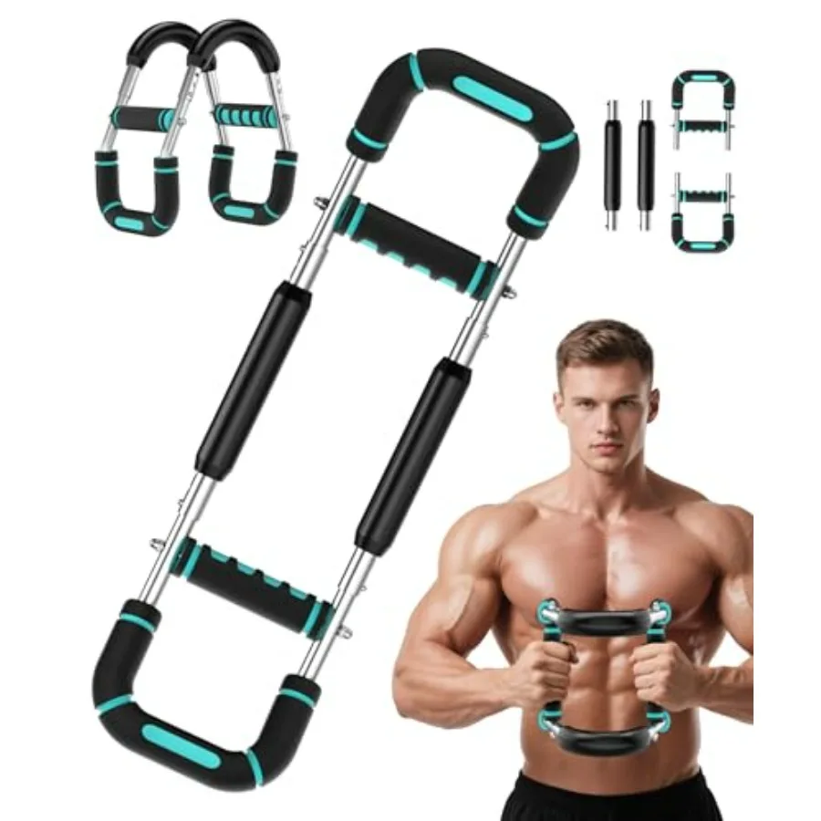 مدرب الذراع والصدر من تويستر - مقاومة قابلة للتعديل بـ 5 مستويات (40-130 رطل) - معدات صالة الألعاب الرياضية المنزلية العسكرية للعمل لكامل الجسم