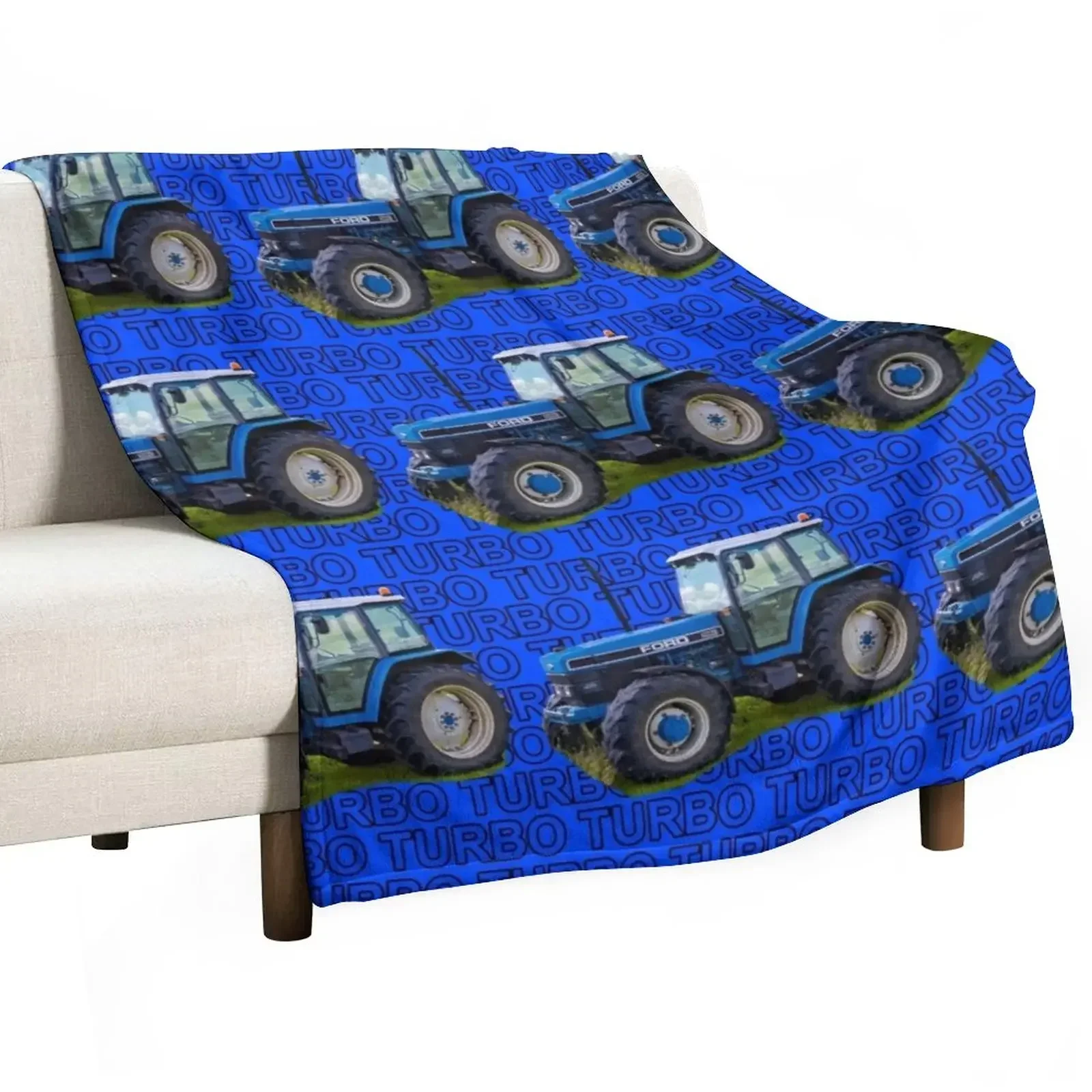 

blue tractor Throw Blanket Flannel Fabric Sofa Quilt Soft Blankets