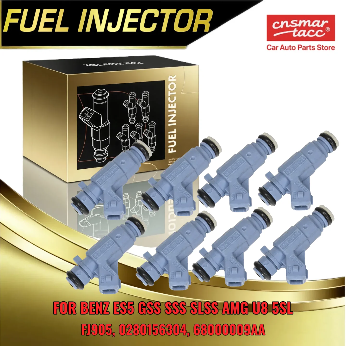 

8x Car Injector for Mercedes-Benz CL203 W220 W463 R230 CL55 AMG 03-06 V8 with FJ905 0280156304 68000009AA